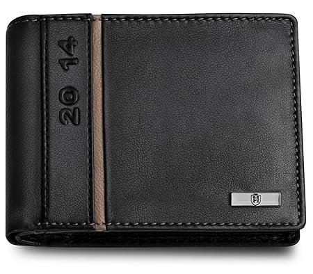 HORNBULL Miller Wallet for Men | Stylist Mens Wallet with RFID Blocking | Wallet Men Genuine Leather Black Nappa | Gift for Men